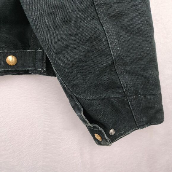 VTG Carhartt Jacket Detroit J01 Mens Size 46 XL Black Blanket Lined Chore Barn - Picture 14 of 15